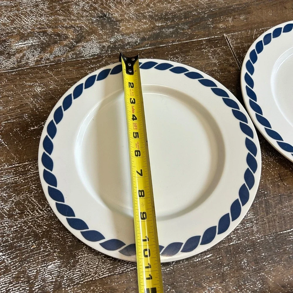 Mikasa Bob Van Allen Nautilus Blue Stone China Dinner Plates Set of 4